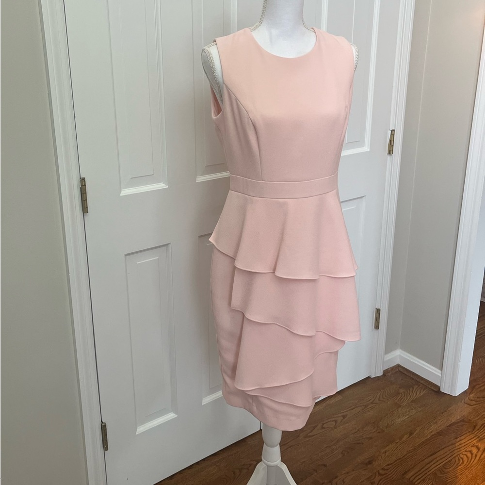 Eliza J pink dress with ruffles